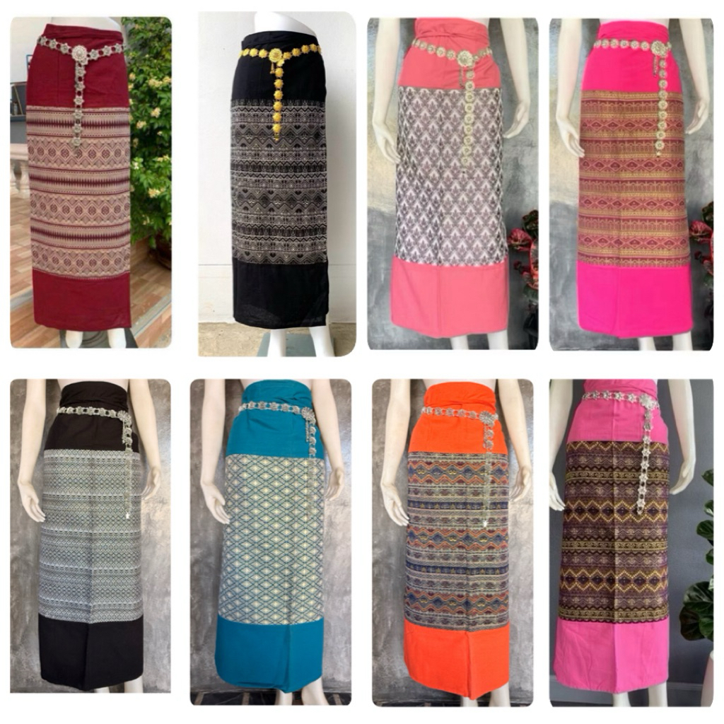 Sale ผ้าถุงผ้าฝ้ายทอลาย ผ้าซิ่นล้านนาสำเร็จ มีเชือกผูกพร้อมใส่
