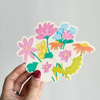 amuse stuff-postcard flower pattern โปสการ์ดลายดอกไม้อะมิวส์