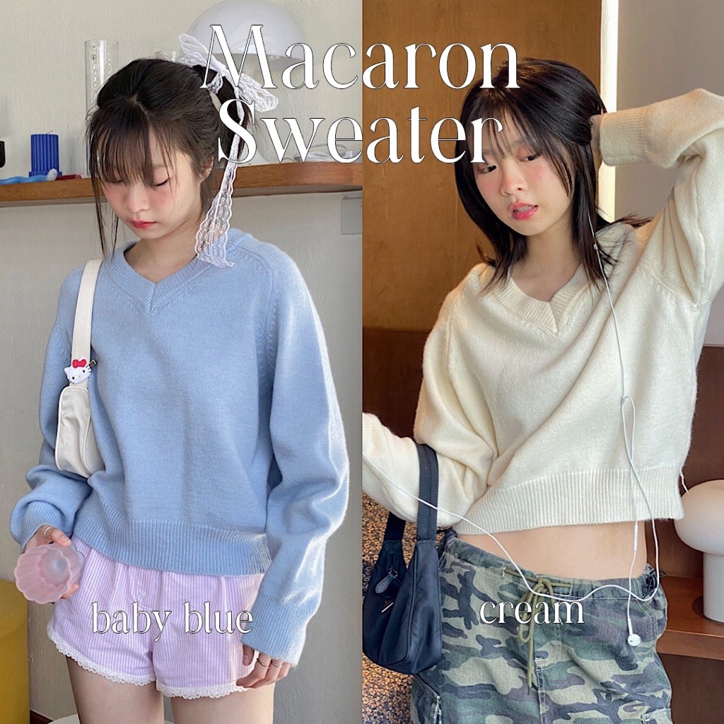 Choosedress A8285 Macaron Sweater เสื้อไหมพรมเเขนยาว