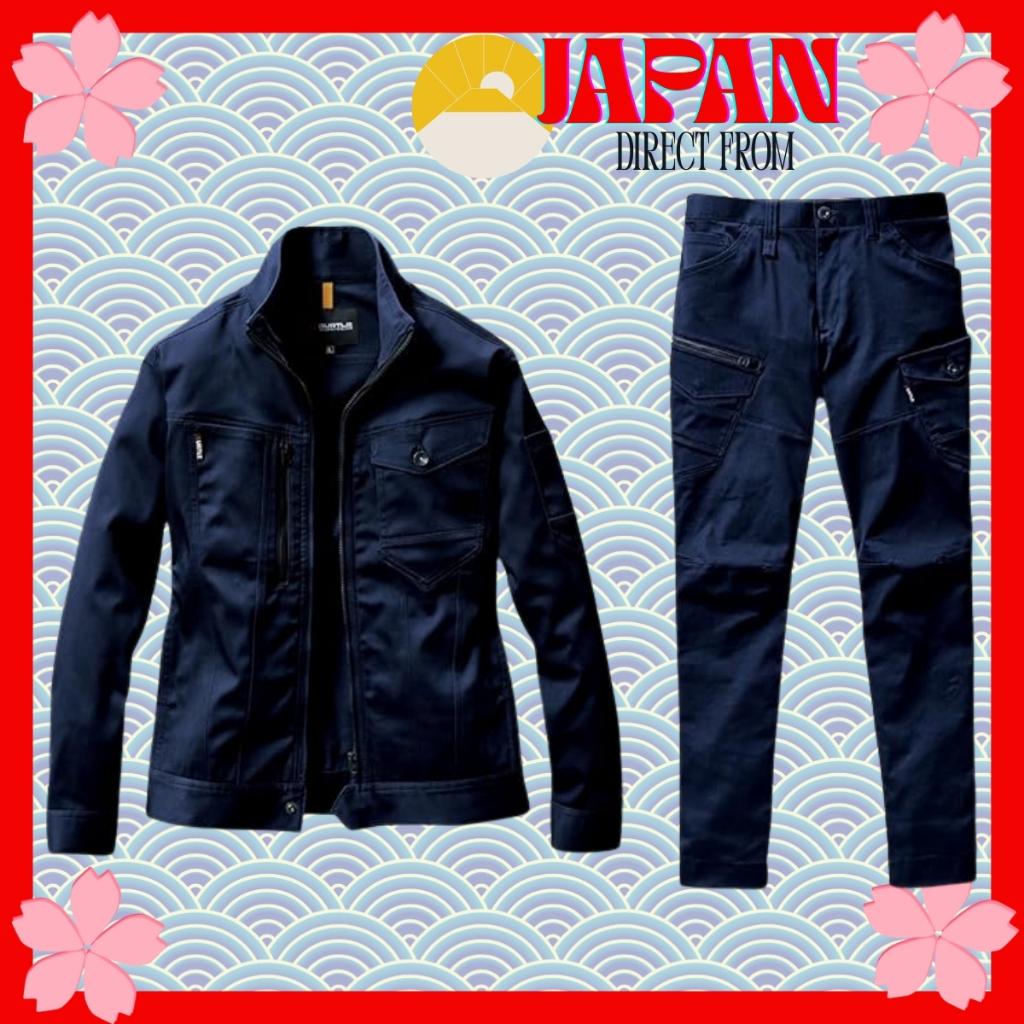 【Direct from Japan】BURTLE Stretch Workwear Set 671-672 Jacket & Cargo Pants Unisex All-Season