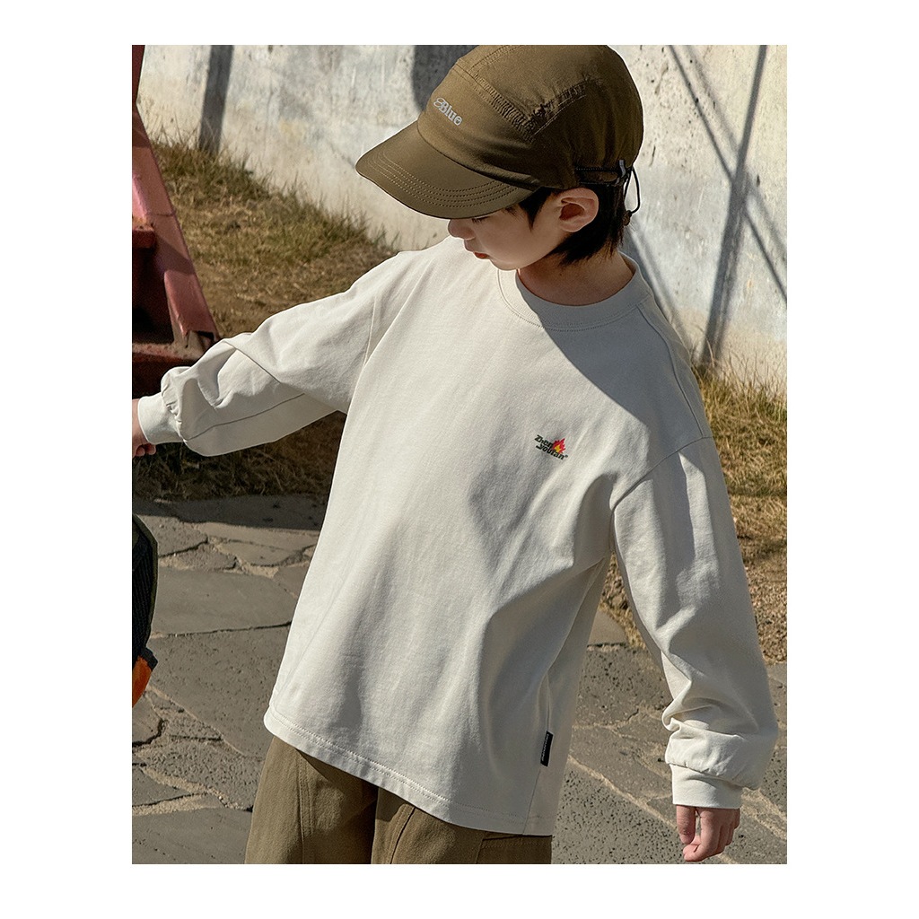 [ส่งไวจากไทย] *แค่เสื้อ* เสื้อยืดแขนยาวเด็ก เสื้อคอกลมแขนยาว สกรีนลายเท่ๆ ทรงโอเวอร์ไซส์ สไตล์เกาหลี เหมาะสำหรับ 5-14 ปี - รูปที่ 5