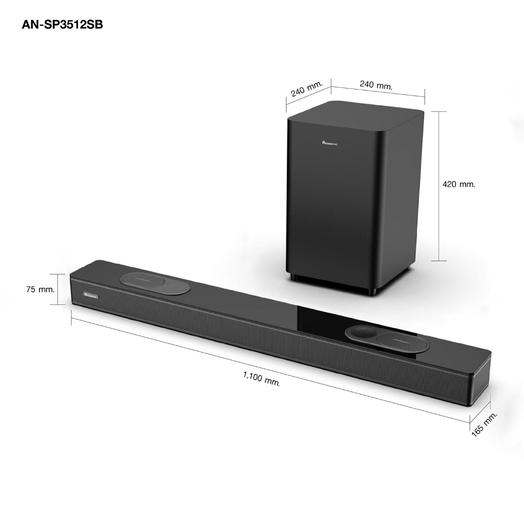 (NEW 2025) Aconatic Sound Bar พลังเสียง 300W รุ่น AN-SP3512SB รองรับ Bluetooth 5.3 HDMI ARC Dolby Atmos - รูปที่ 4
