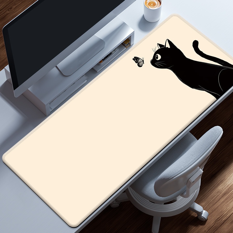 [พร้อมส่ง] แผ่นรองเมาส์ลายน้องแมว Tan Cat Mouse Pad งานเย็บขอบ ขนาด 80x30x0.3 ซม. (หนา 3 มม.) Biangels ราคา ถูกที่สุด ดีลบีเคเค แกลเลอรีภาพที่ 4
