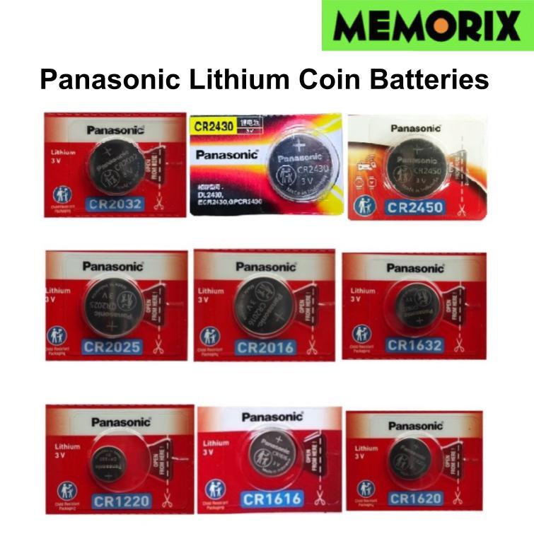 Panasonic CR1220 / 1616 / 1620 / 1632 / 2016 / 2025 / 2032 / 2430 /2450 Lithium Battery 3V.ถ่านกระดุ