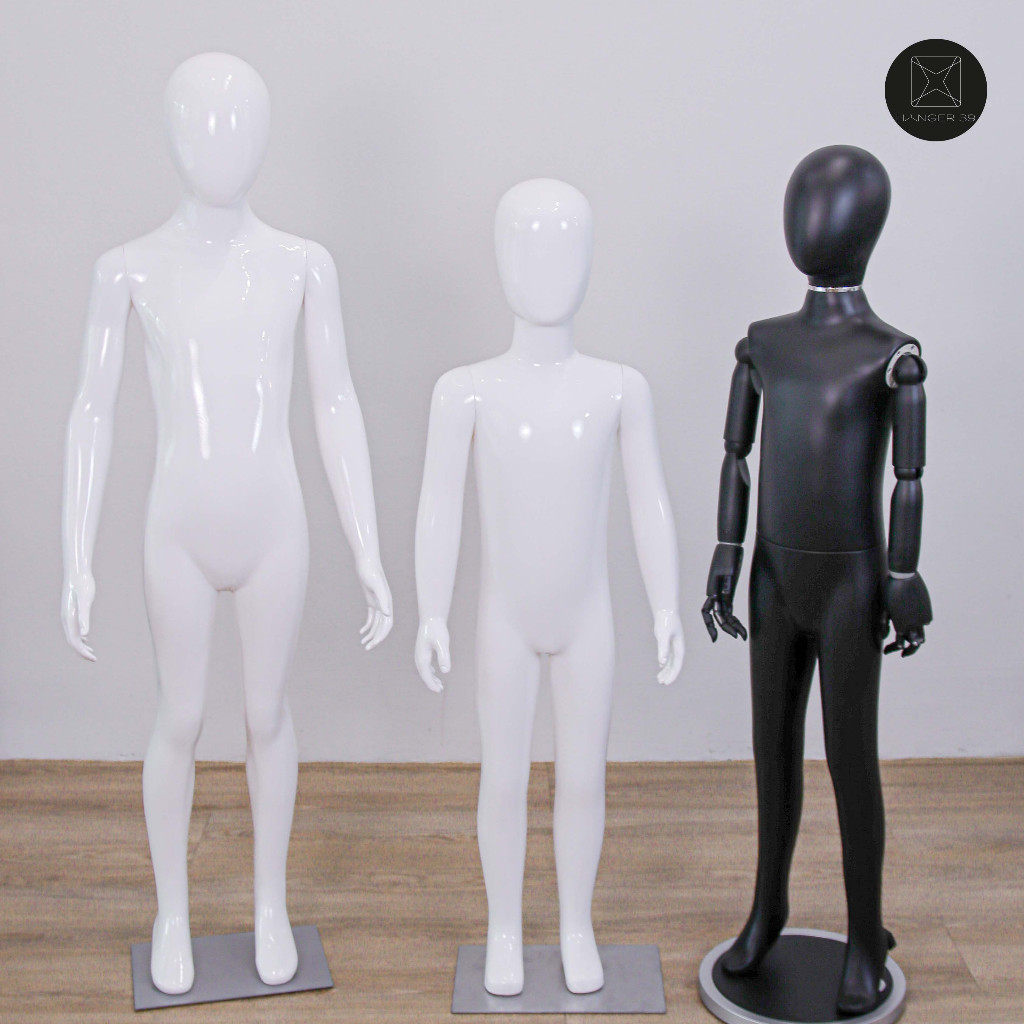 หุ่นโชว์เสื้อผ้าเด็ก หุ่นไม่มีหน้า หุ่นเด็ก หุ่นเต็มตัวพร้อมฐานยึดใต้เท้า (ตัว)