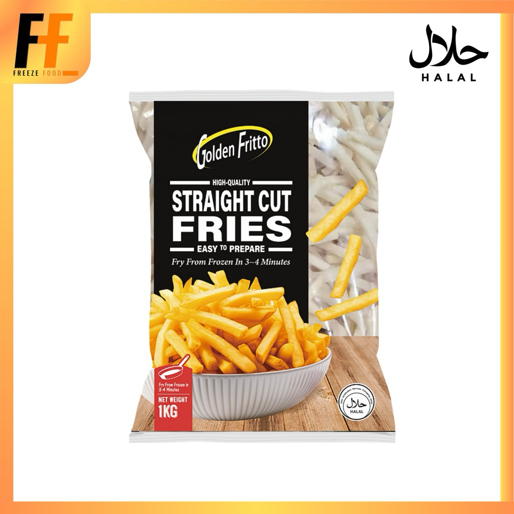 เฟรนช์ฟรายส์แช่แข็ง (10มิล) ตราโกลเด้น ฟริตโต 1 กิโลกรัม | FRENCH FRIES