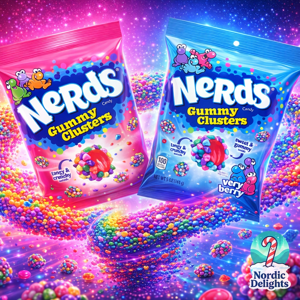 Nerds Gummy Clusters Rainbow & Very Berry 5oz 141g/เนิร์ดส์ กัมมี่คลัสเตอร์ เยลลี่เคลือบลูกกวาด เปรี้ยวหวานกรอบหนึบ