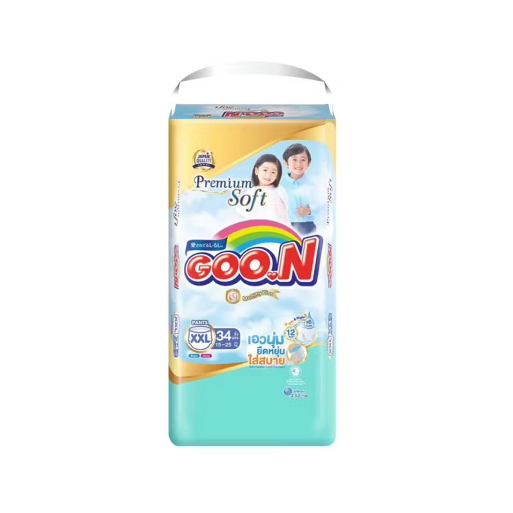 GOON กูนน์ ผ้าอ้อมเด็ก แบบกางเกง  ไซส์ซุปเปอร์ จั้มโบ็ ขายยกลัง(1ลัง) - รูปที่ 4