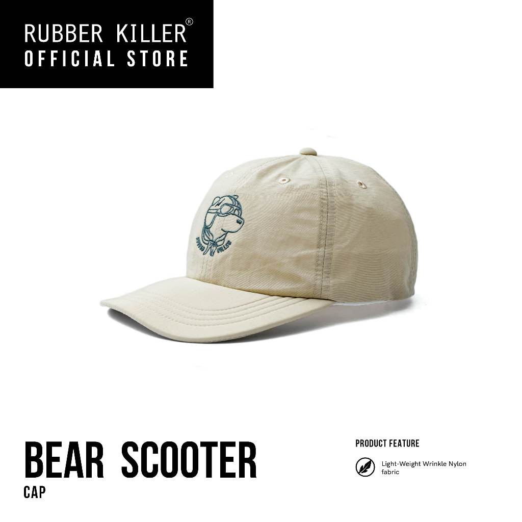 Rubber Killer - BEAR SCOOTER - WRINKLED NYLON CAP - Beige - 100390021