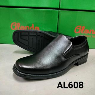 Alando รองเท้าคัทชูหนังแบบสวม สำหรับผู้ชาย สีดำ ไซส์ 39-45