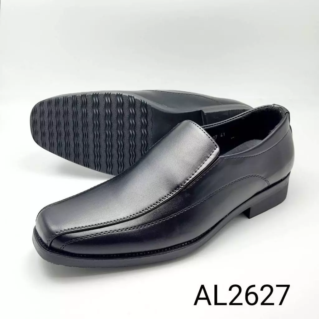 Alando รองเท้าคัทชูหนังแบบสวม สำหรับผู้ชาย สีดำ ไซส์ 39-45