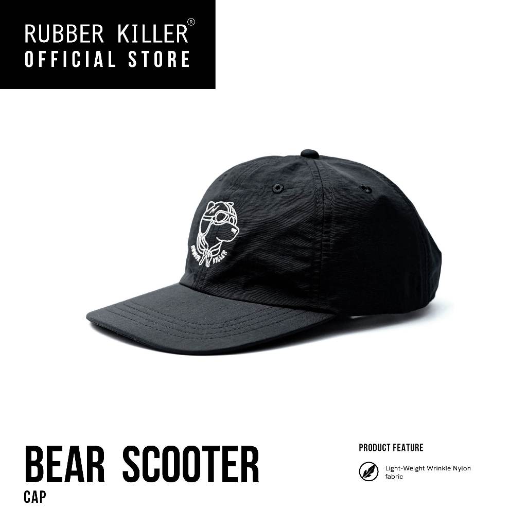 Rubber Killer - BEAR SCOOTER - WRINKLED NYLON CAP - Black - 100390003