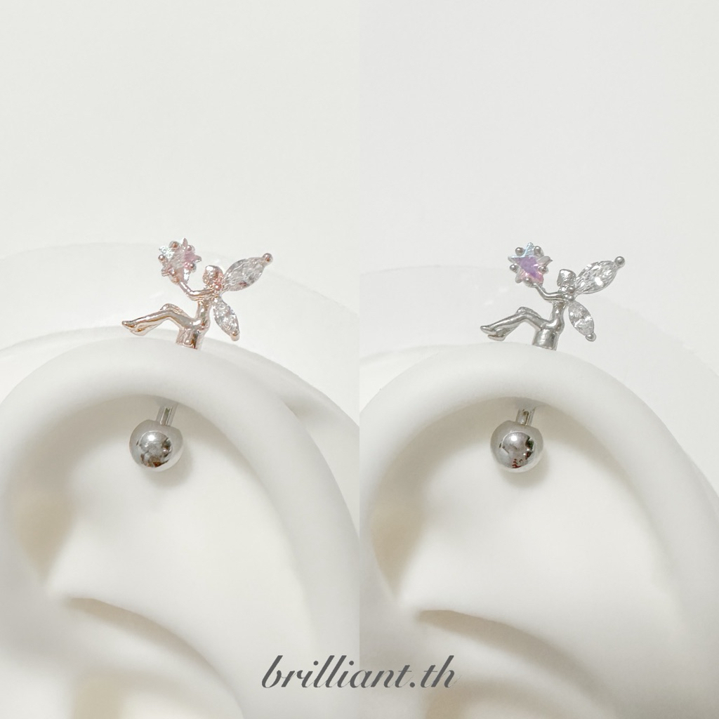 จิวหูเกาหลี Vertical Helix ก้านแสตนเลสเกรดเครื่องมือแพทย์ Surgical Stainless Steel - รูปที่ 4