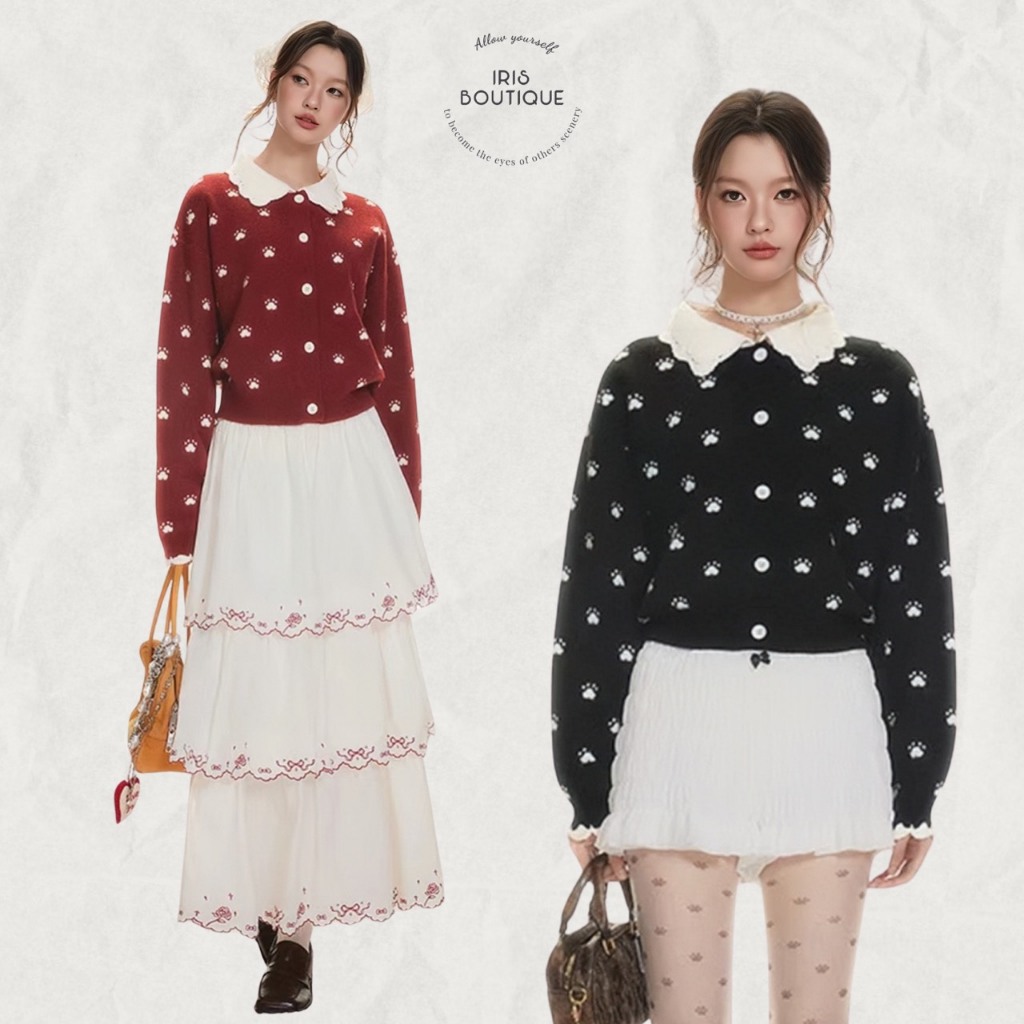 ( พร้อมส่ง ) สินค้าลิขสิทธิ์แท้」IRIS BOUTIQUE Spring l IS25806 Gentle kitty sweater/skirt เสื้อแขนยาว เสื้อคลุม กันหนาว