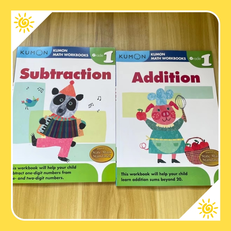 Kumon Grade 1 Workbook (2 books) Addition and Subtraction Elementary School Mathematics Training Wor