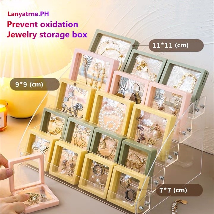 20 ชิ้น กรอบลอย 3D กล่องแสดงเครื่องประดับ แผ่นฟิล์ม PE แขวนเก็บของ จัดเก็บป้องกันออกซิเดชัน