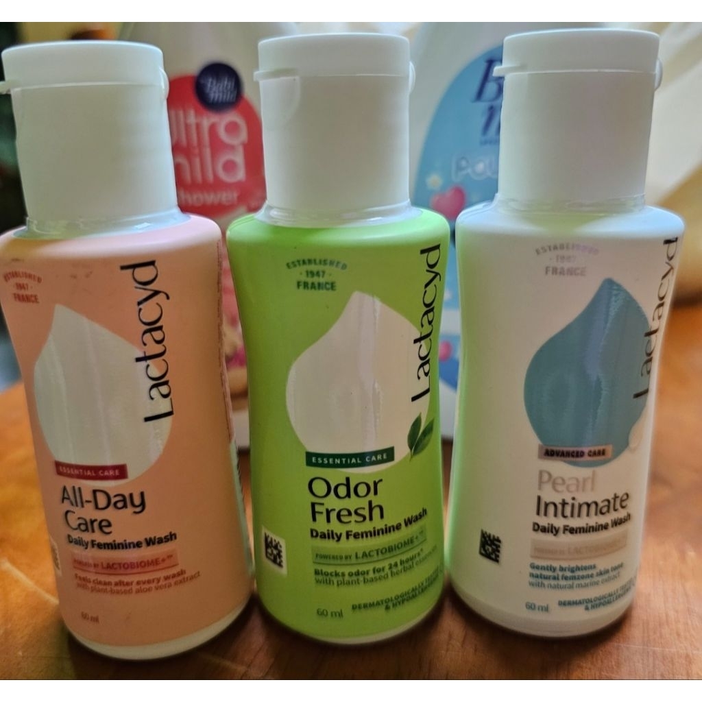 Lactacid feminine lady 60ml แลคตาซิด สบู่เหลวอนามัย เพื่อสตรี จุดซ่อนเร้น odor fresh pearl intimate all day care