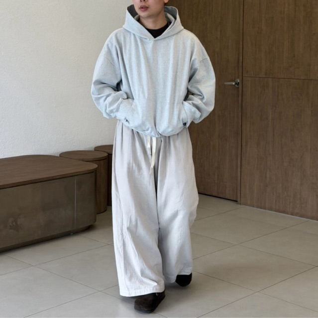 ส่งเร็ว🔥 fitment กางเกงทรงโอเวอร์ไซส์ สีทราย ผ้าฝ้าย