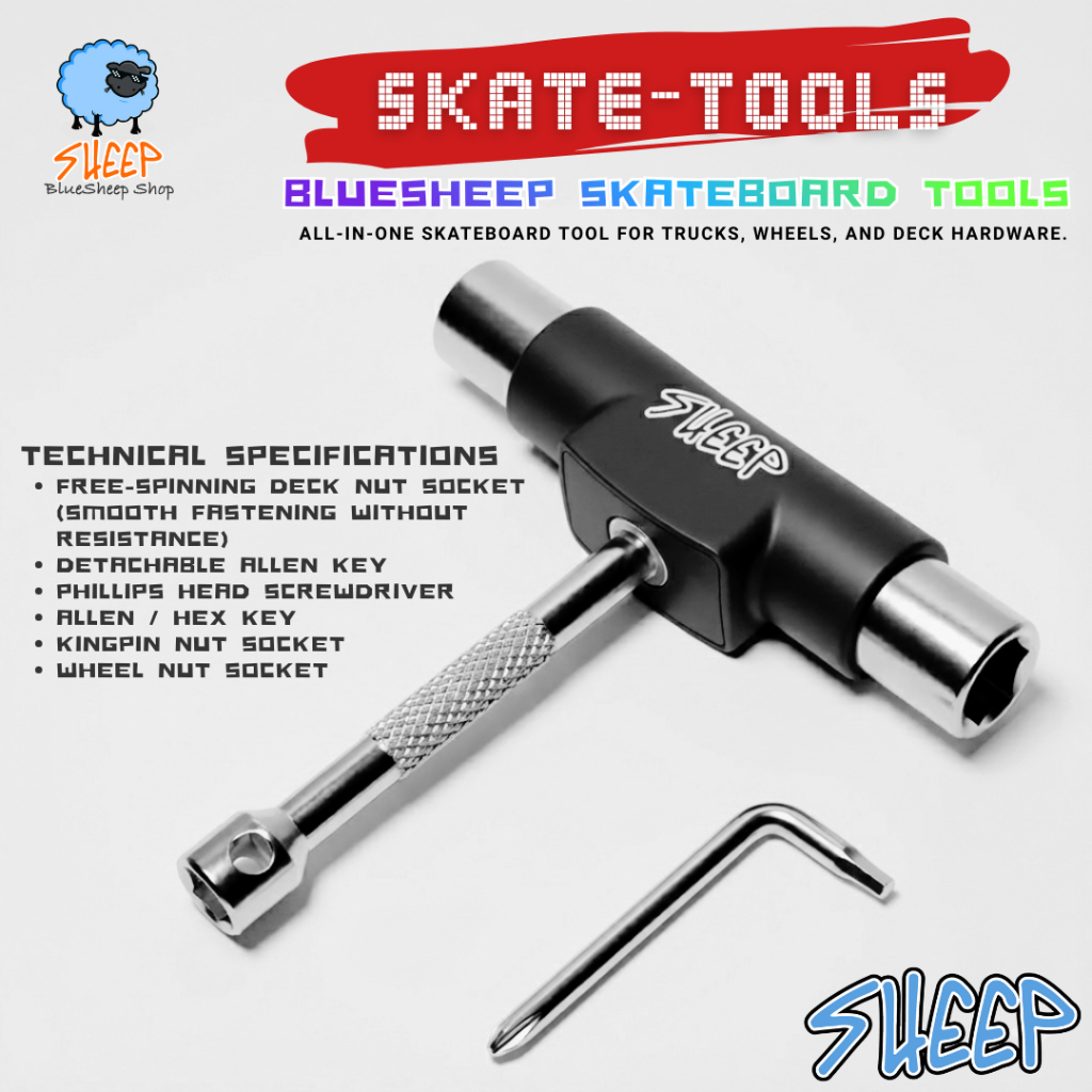 BLUESHEEP / SHEEP SKATEBOARD TOOL Compact Skate Tool Detachable Design for Easy Carry