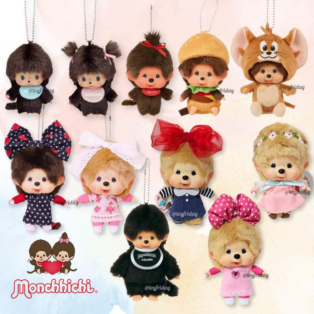 🇹🇭พร้อมส่งมอนชิชิ พวงกุญแจ monchhichi bebichhichi เบบี้หญิง มอนชิชิหัวโต / toyfriday