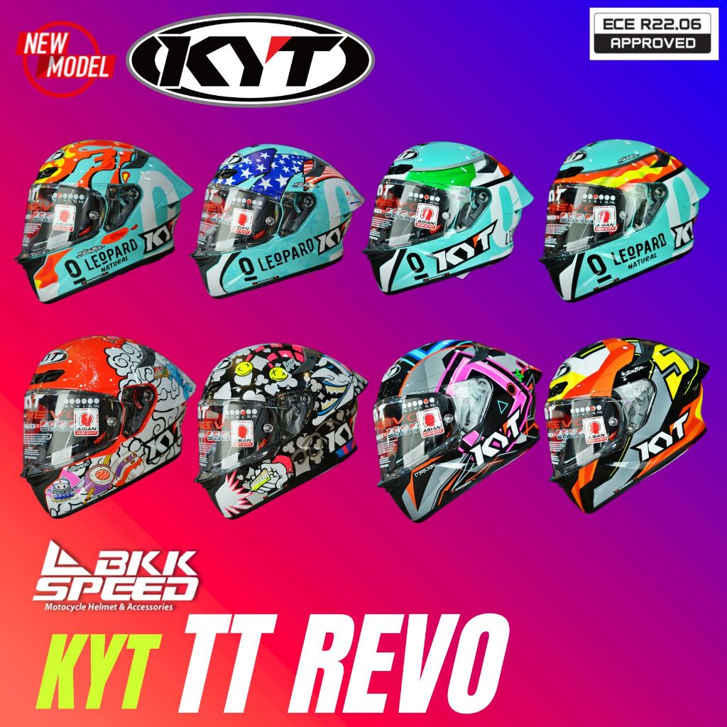 หมวกกันน็อค KYT รุ่น TT REVO ของเข้ามาใหม่ 2026 ลายกราฟฟิค ลายนักแข่งสวยงาม