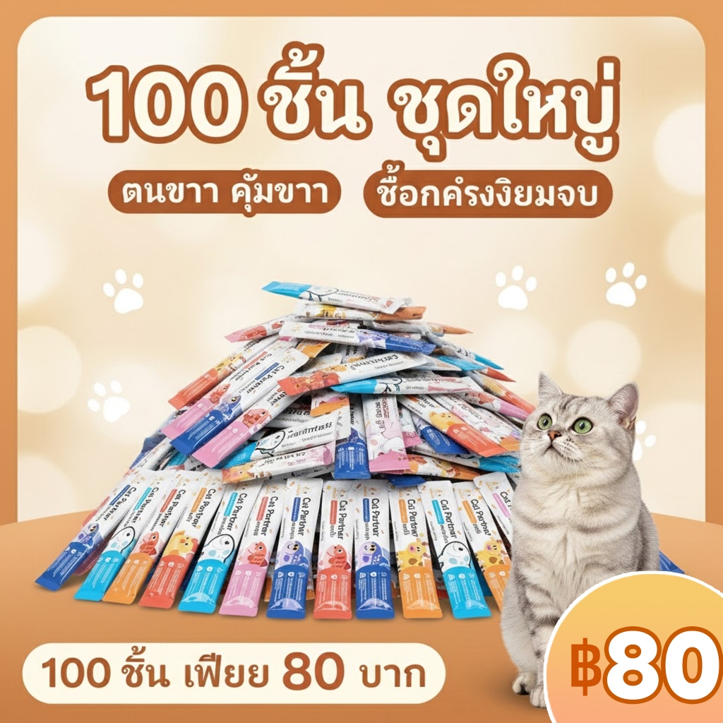[ยกลัง 100 ซอง]17g 🔥 ราคาช็อกโลก! Ketzuzu ขนมแมวเลียสูตรชุ่มชื้น  ทาสแมวต้องรีบตุน