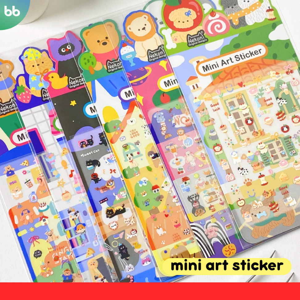 Mini art sticker Vol.2 มินิสติกเกอร์ มี 6 ลาย สติกเกอร์ติดเล็บ สติกเกอร์น่ารัก สติกเกอร์จิ๋ว