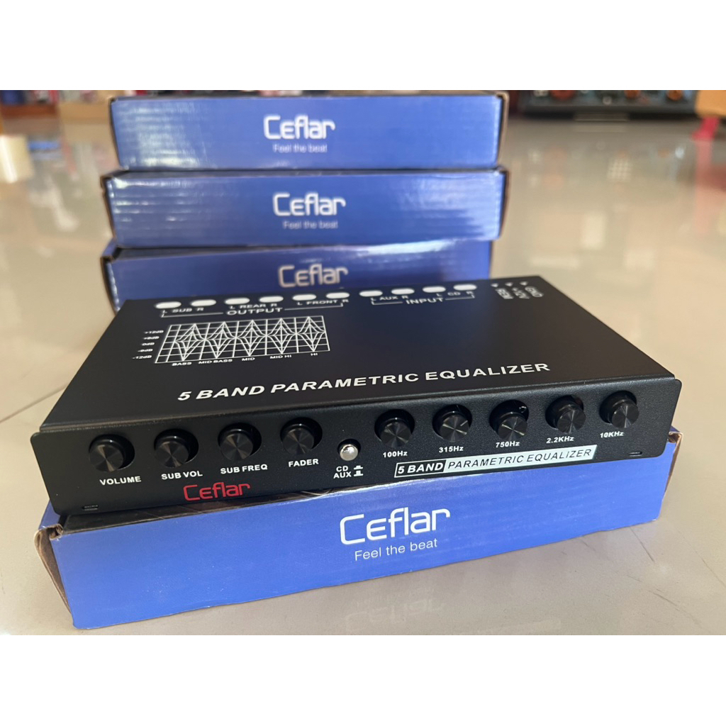 355บาท ปรี5แบนด์ เบสอิสระ ไฟสีน้ำเงิน ปรีปรับแต่งเสียงติดรถยนต์