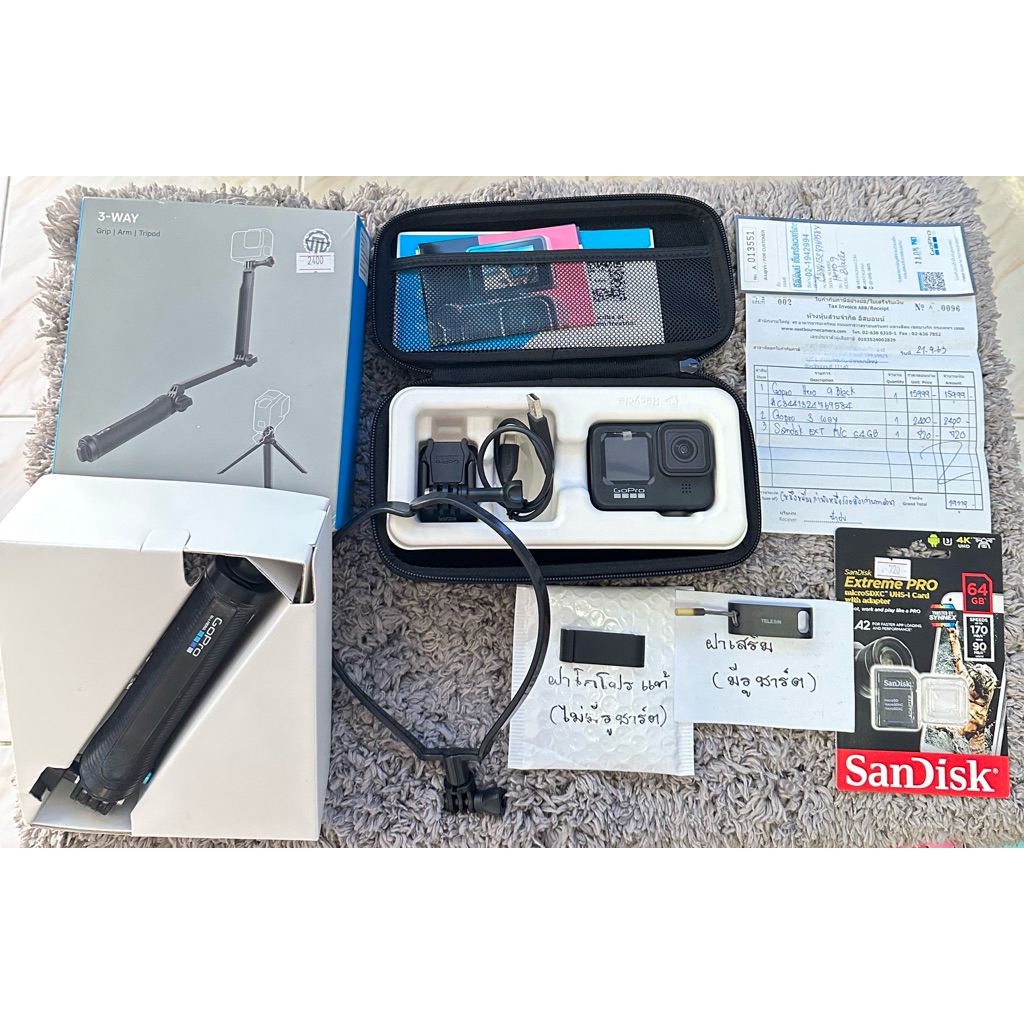 มือสองกล้องGoPro Hero 9 Black พร้อมอุปกรณ์เสริม