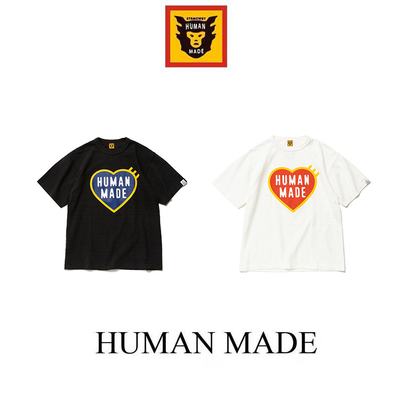 【Human Made】🇯🇵 พร้อมส่ง/ เสื้อ human made เสื้อเชิ้ตคอกลมแขนสั้นสไตล์ญี่ปุ่ โลโก้ความรักใหม่