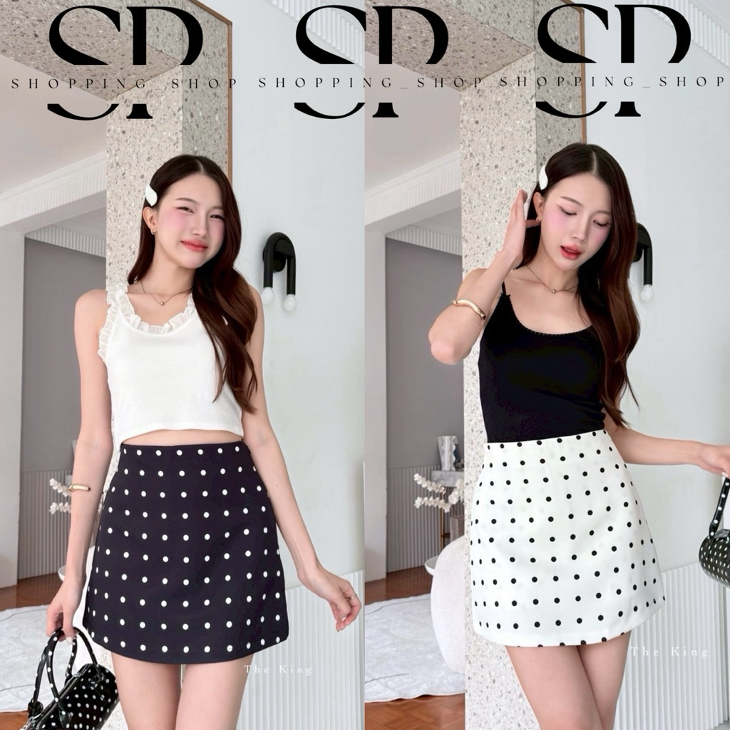 ⚪️poka dot skort⚫️ 〰️กระโปรงกางเกงลายจุด〰️