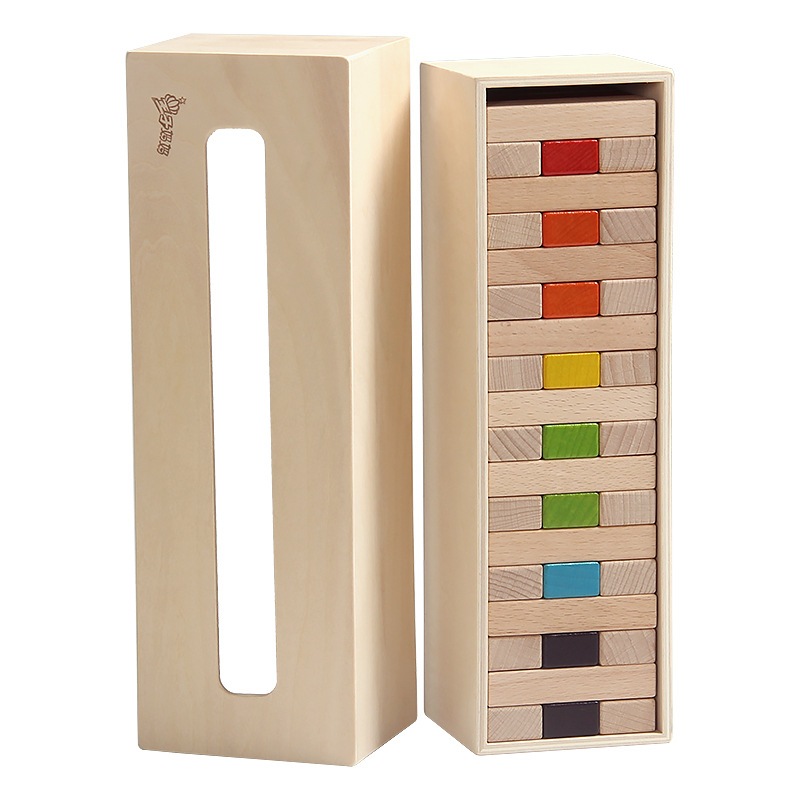 เกมตึกถล่มไม้บีช Chessgo Wooden Block สลับสี