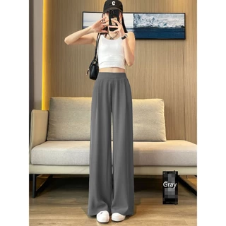 4 สี สไตล์เกาหลีHigh waist Wide leg women suit pants เคาน์เตอร์กาง casual เคาน์เตอร์กางเกงขายาว หลวมBABAOTU