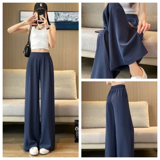 4 สี สไตล์เกาหลีHigh waist Wide leg women suit pants เคาน์เตอร์กาง casual เคาน์เตอร์กางเกงขายาว หลวมBABAOTU