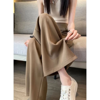 4 สี สไตล์เกาหลีHigh waist Wide leg women suit pants เคาน์เตอร์กาง casual เคาน์เตอร์กางเกงขายาว หลวมBABAOTU