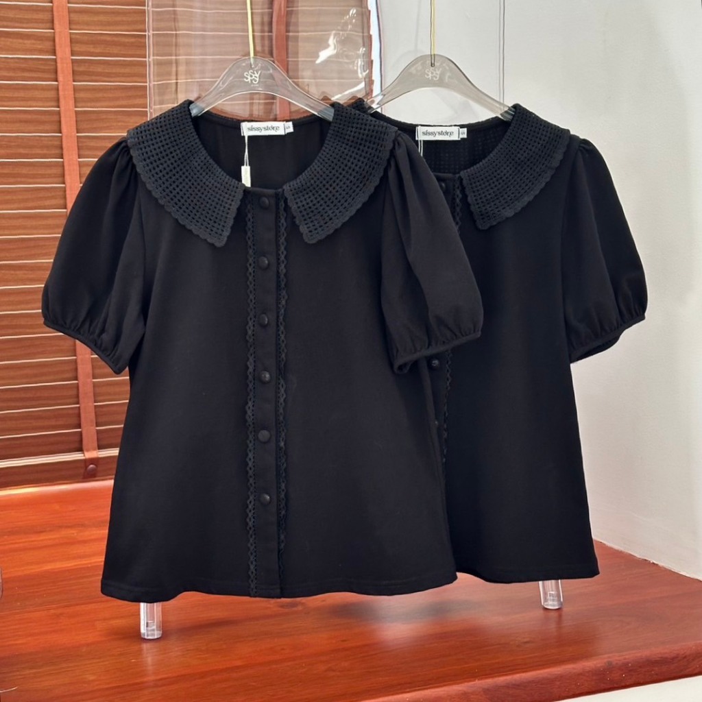 SISSY : เสื้อคอถักแขนตุ้กตา(S-3XL) กระดุมหน้า ใช้งานได้จริง ผ้าใส่สบาย ระบายอากาศได้ดี