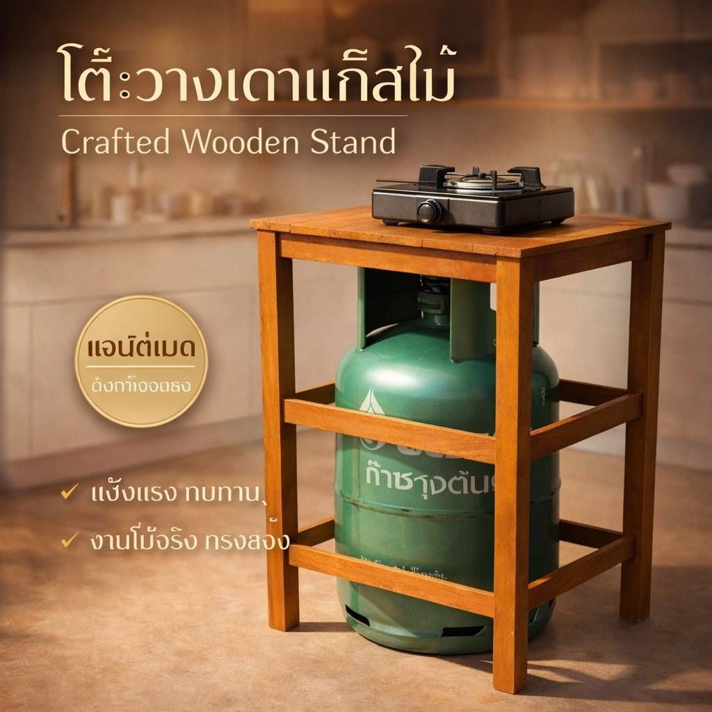โต๊ะวางเตาแก๊ส รหัสสินค้าแก็สเดี่ยว1ชั้น38*38*70ซม.