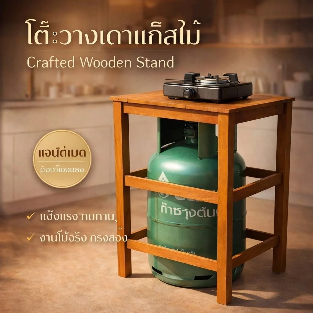 โต๊ะวางเตาแก๊ส รหัสสินค้าแก็สเดี่ยว1ชั้น38*38*70ซม.