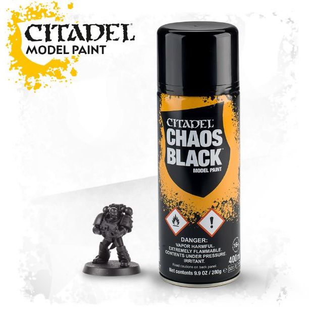 Citadel Colour Chaos Black – Games Workshop Spray Primer