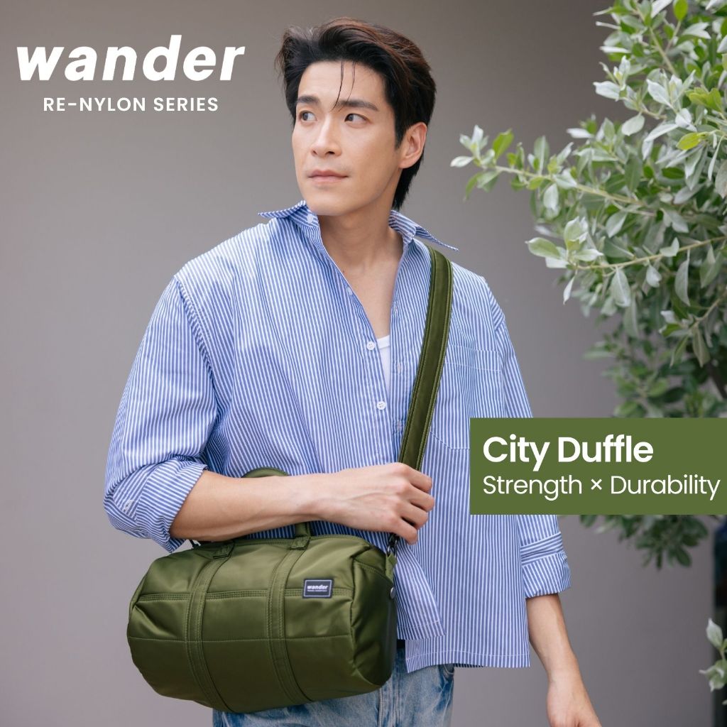 Wander Re-Nylon City Duffle กระเป๋าผ้าไนลอน พร้อมสายสะพาย ผ้านุ่ม พรีเมียม เบา จุเยอะ 12 ช่อง