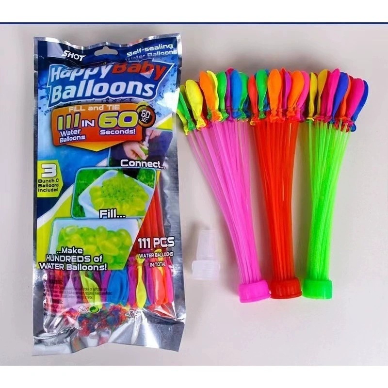 ลูกโป่งน้ำ ลูกโป่งน้ำพร้อมข้อต่อสายยาง ของเล่นปาร์ตี้ ของเล่นเด็ก ของเล่นกลางแจ้ง เกมส์ครอบครัว