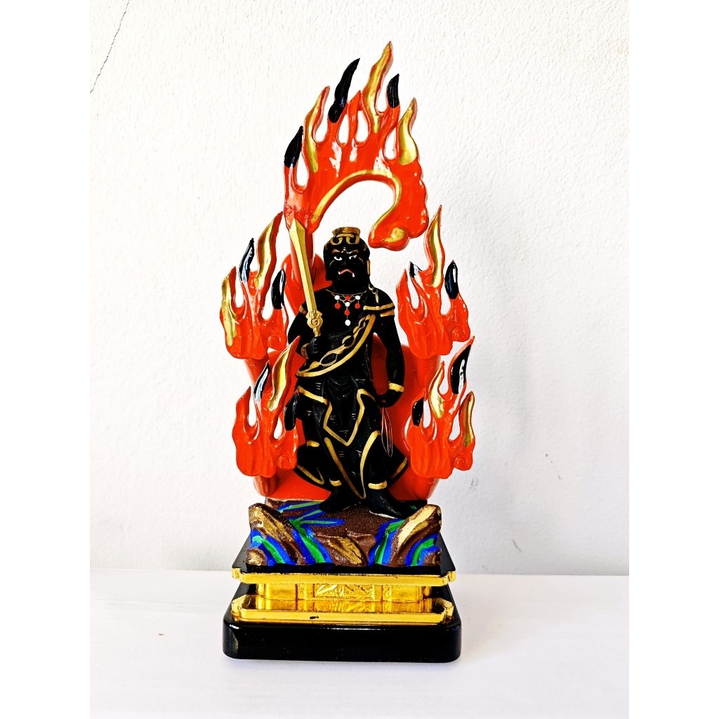 ฟุโด เมียวโอ fudo myoo เทพ อจละ ปีศาจ เปลวเพลิง ของสะสม ญี่ปุ่น
มือสอง งานไม้ลงสี ตำหนิกาวเปลวเพลิงช