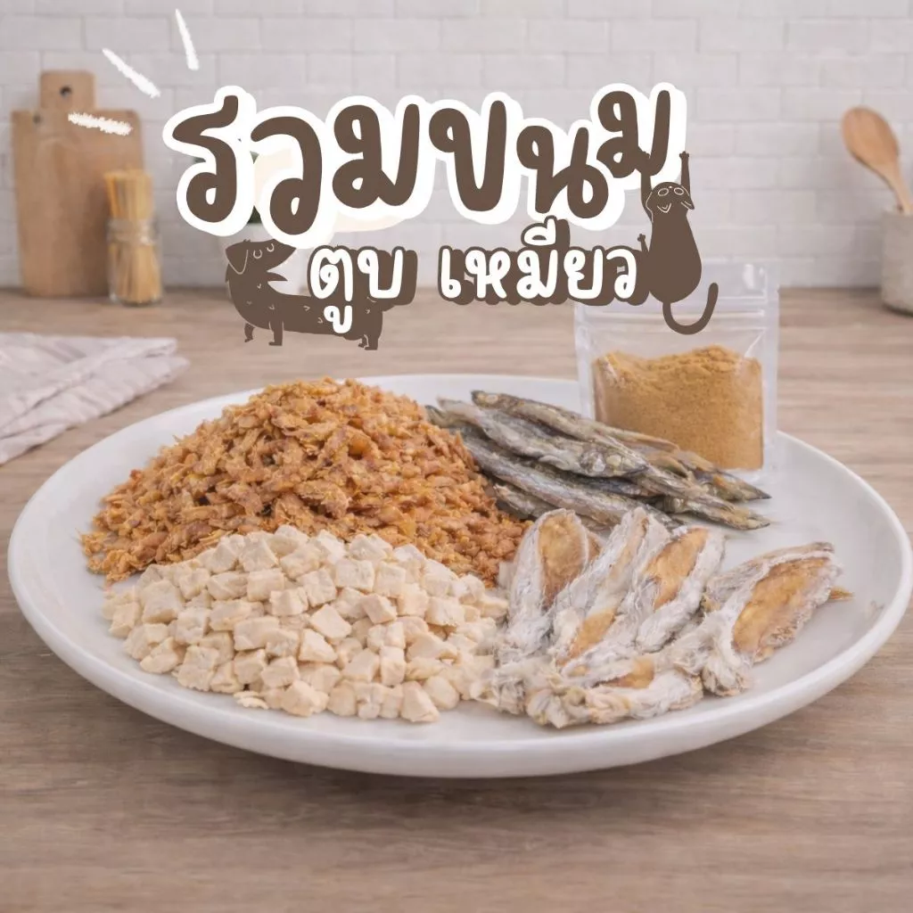 หูกระต่ายอบแห้ง หางปลาแซลม่อนอบกรอบ ขนมสัตว์เลี้ยง สุนัขและแมว ไก่เต๋า  สินค้าพร้อมส่ง thumbnail 3