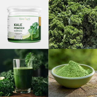 ผงผักเคล มีอย. แท้ ไม่ผสมแป้งและน้ำตาล แบรนด์ไร่พระจันทร์ ( Kale powder ผงผักแคล แคล เคล เคลผง ผักแคล ผักเคล ผักเคลผง )