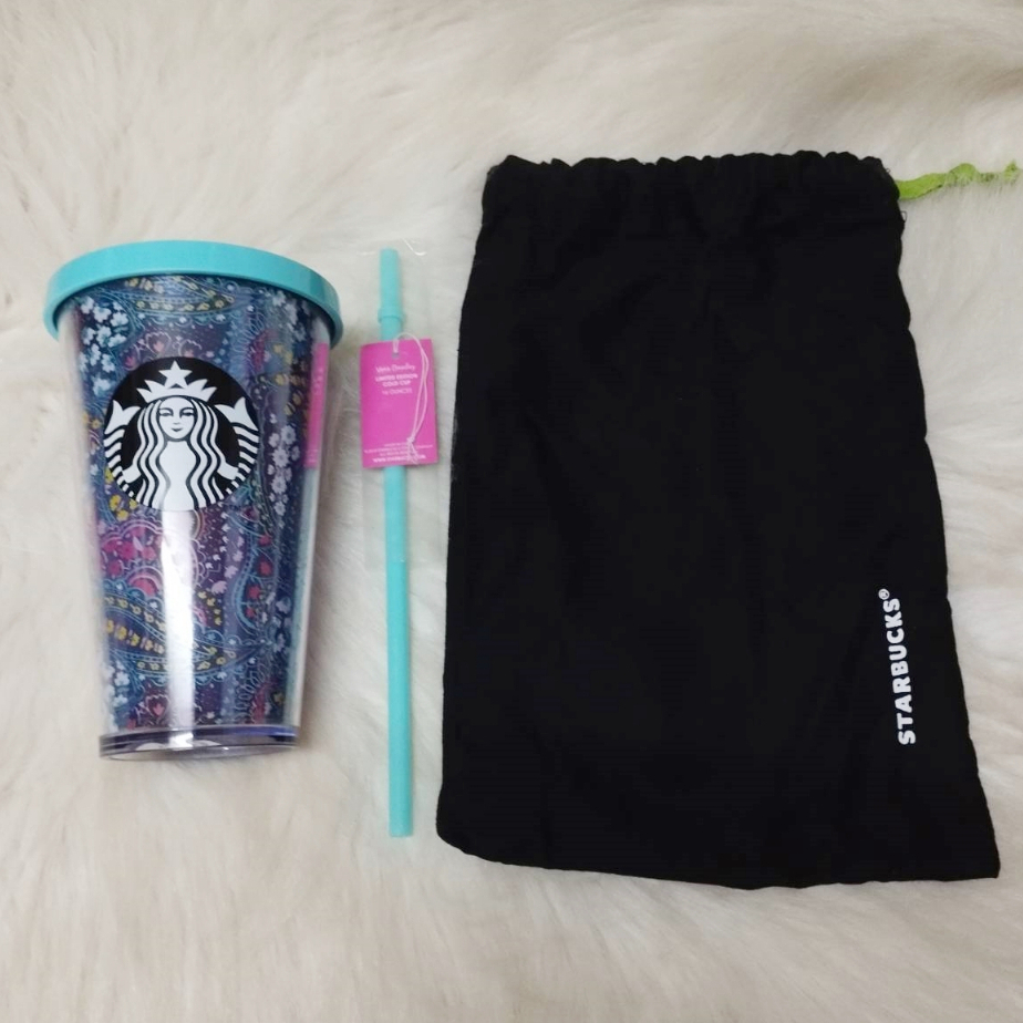 แก้วสตาร์บัคส์ Starbucks x Vera Bradley 16oz / ตำหนิหลอดมีรอยเยอะเปลี่ยนสี / มือหนึ่ง เก็บอย่างเดียว