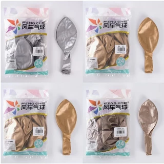ลูกโป่งสีทองโครเมี่ยม ยี่ห้อ Fengche เนื้อหนา ไม่แตกง่าย (ราคาต่อใบ) พร้อมส่งจากไทย