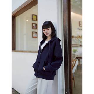 T00272 เสื้อคลุมฮูดดี้แขนยาวซิปคู่