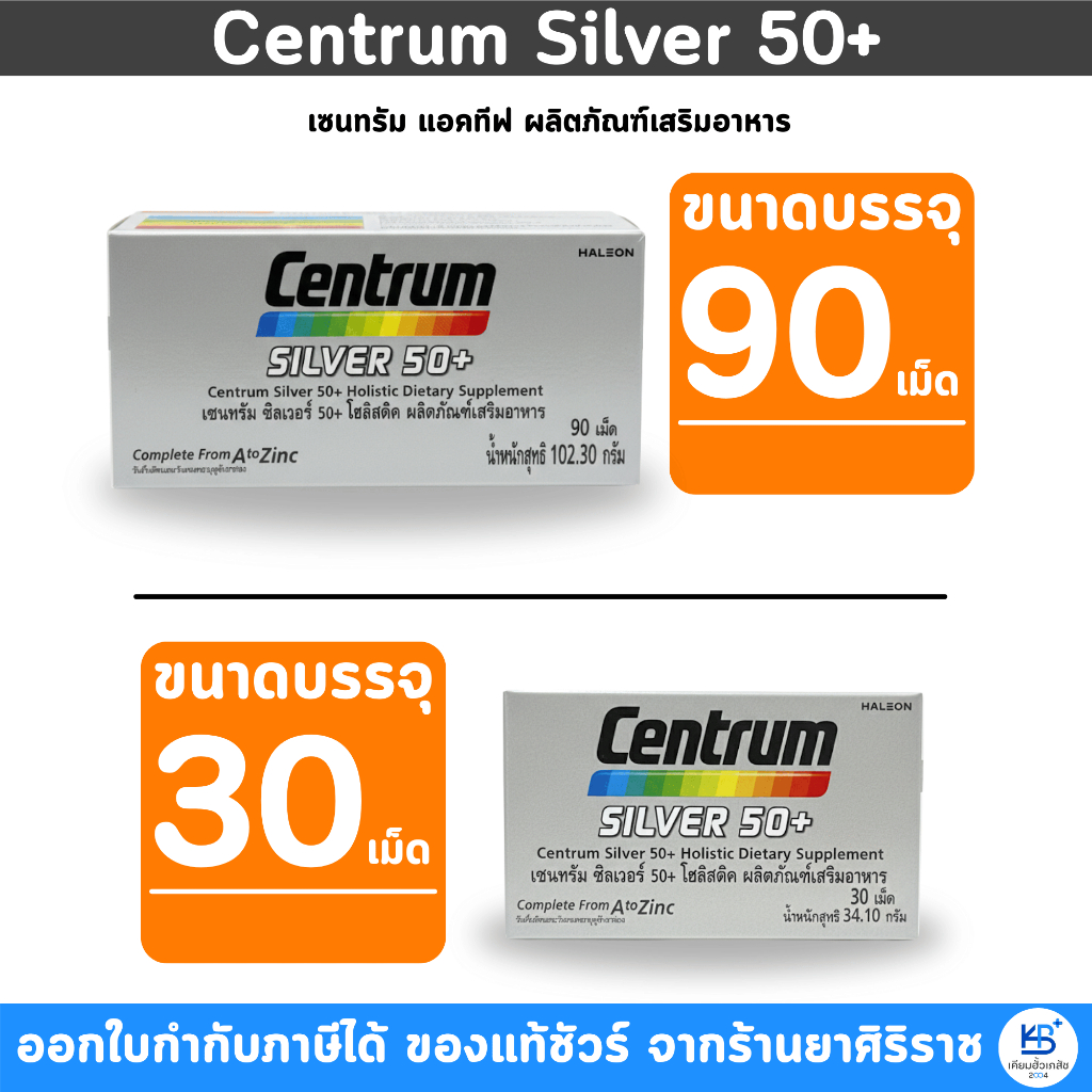 ***โฉมใหม่*** Centrum Silver 50+ วิตามินรวมบำรุงร่างกาย