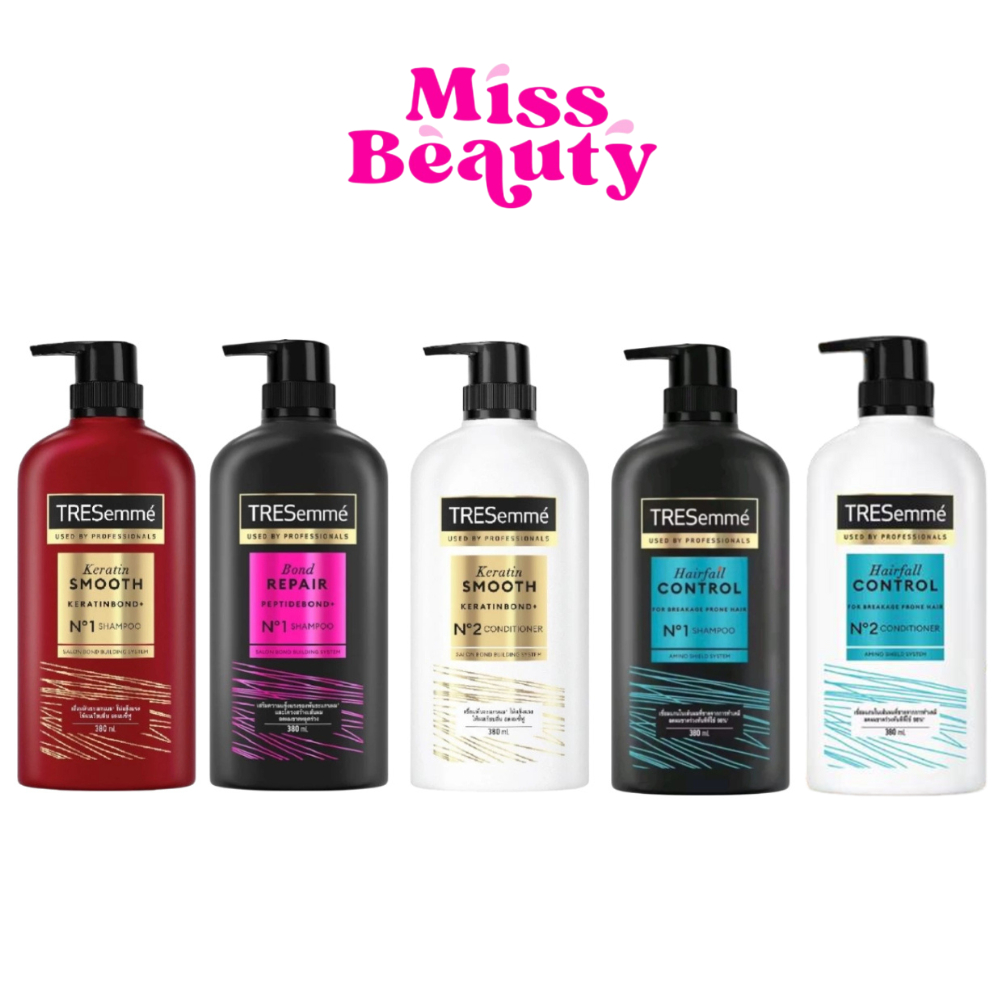 (หัวปั๊ม) TRESemmé Shampoo & Hair Conditioner เทรซาเม่ แชมพู & ครีมนวด 370/380 มล.