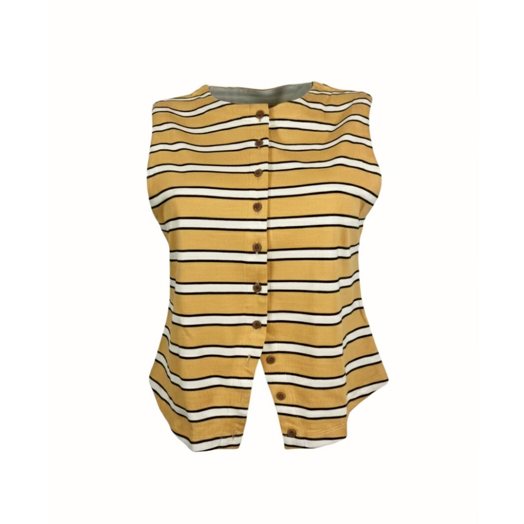 Hybrid Shaped Top Women เสื้อแขนกุดผู้หญิง สีเหลือง (Yellow) Cotton 100% ใส่สบาย ทรงพอดีตัว (WB-254YE)